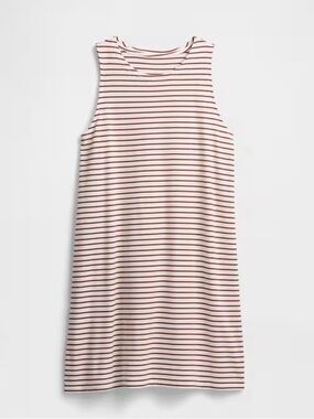 GAP Striped Sleeveless Tank Dress in Cream and Brown
